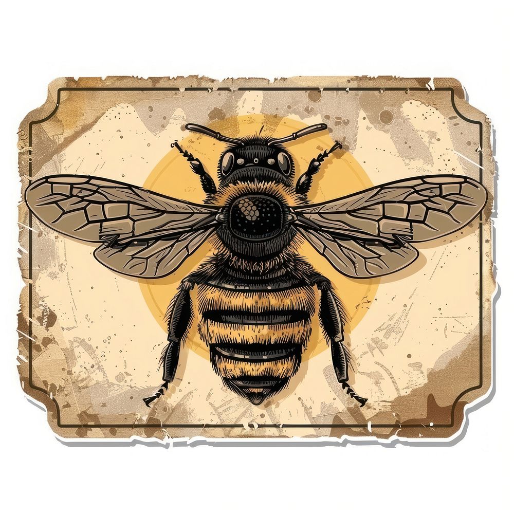Honey bee shape ticket invertebrate bumblebee andrena.