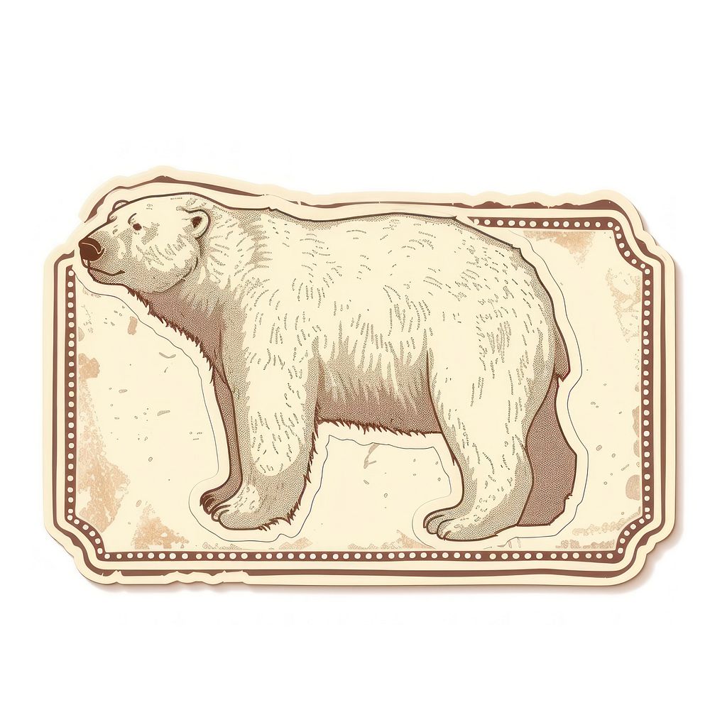 A polar bear shape ticket wildlife animal mammal.