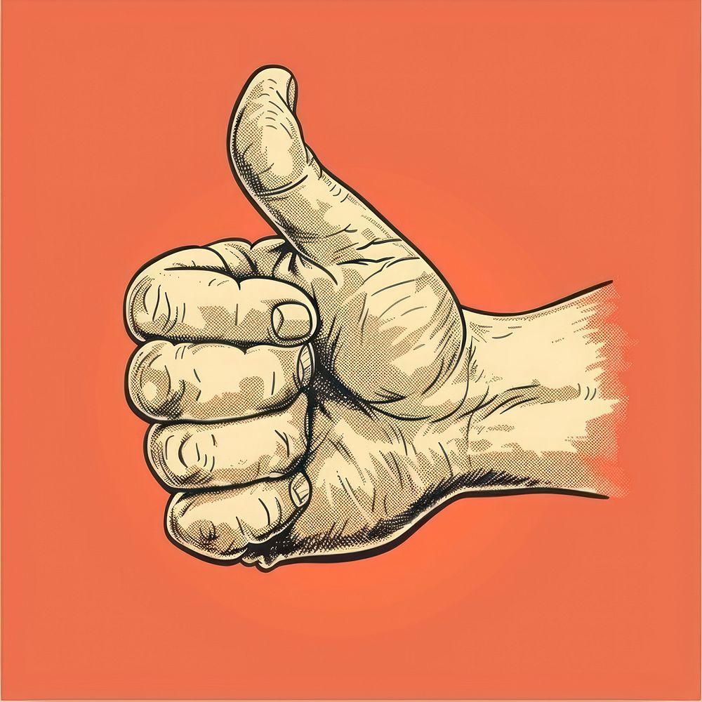 Thumbs up icon person finger human.