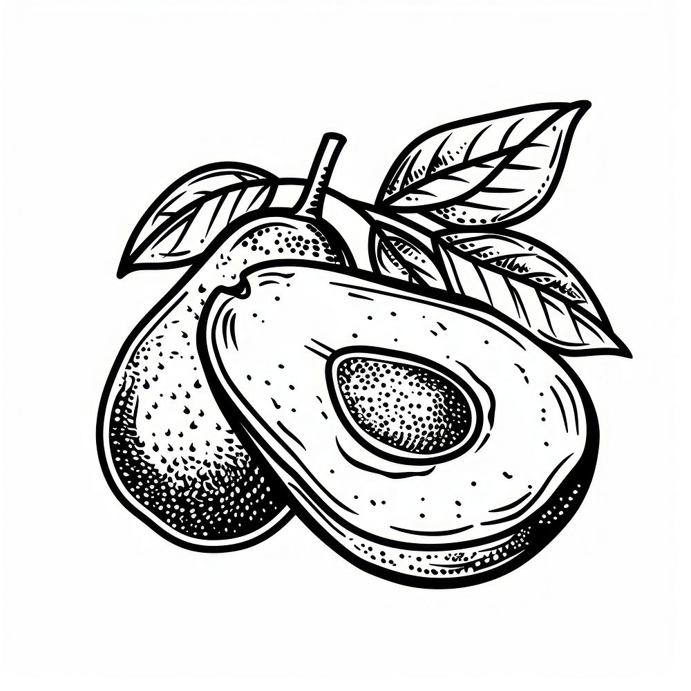Avocado tattoo flash illustration illustrated bathroom produce.