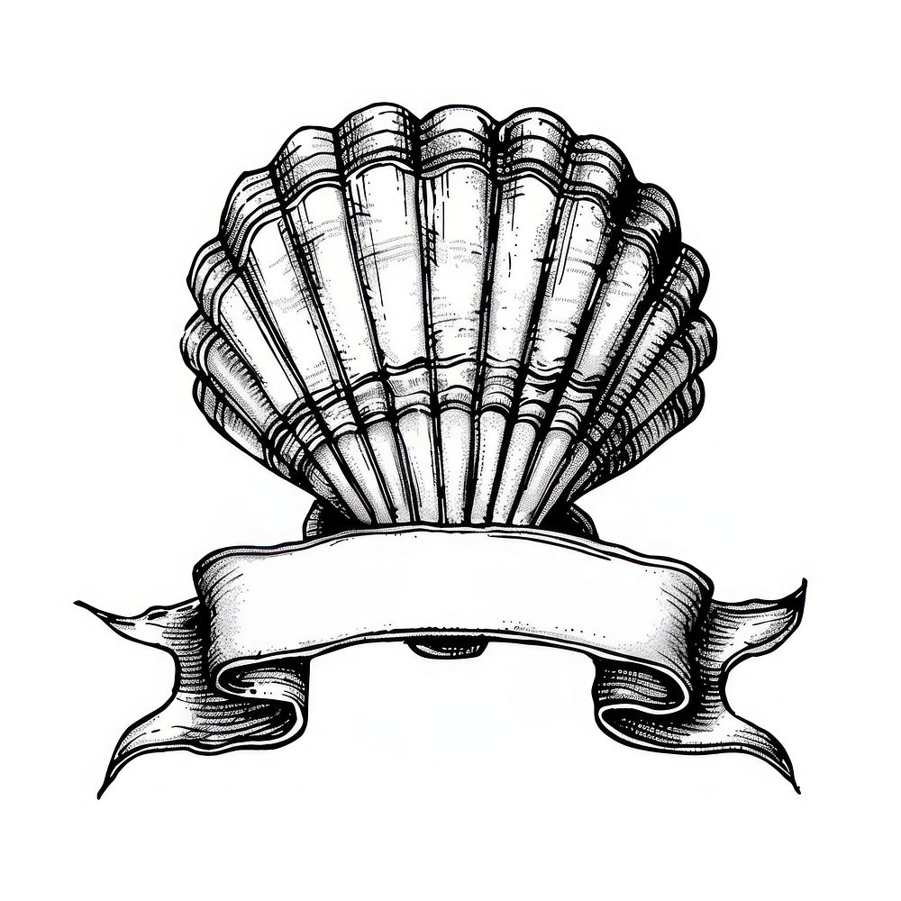 Ribbon with shell art invertebrate illustrated.