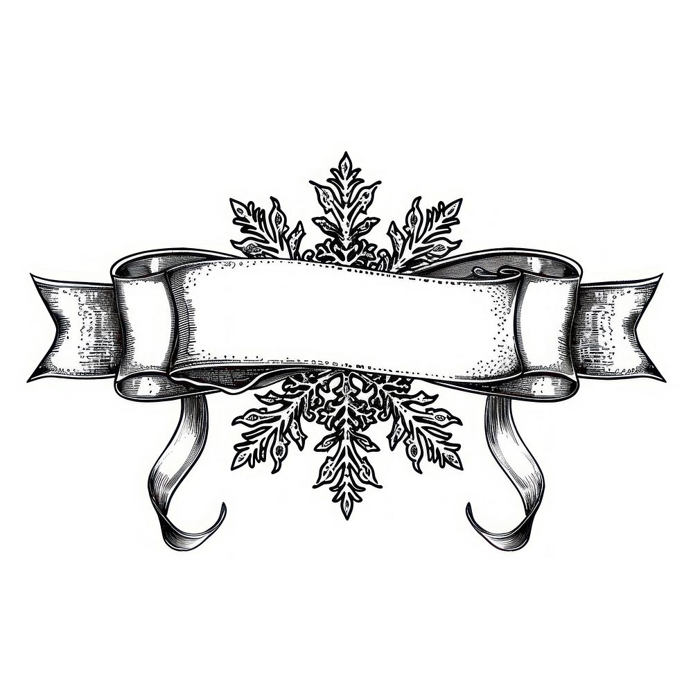 Ribbon with snowflake art illustrated accessories.