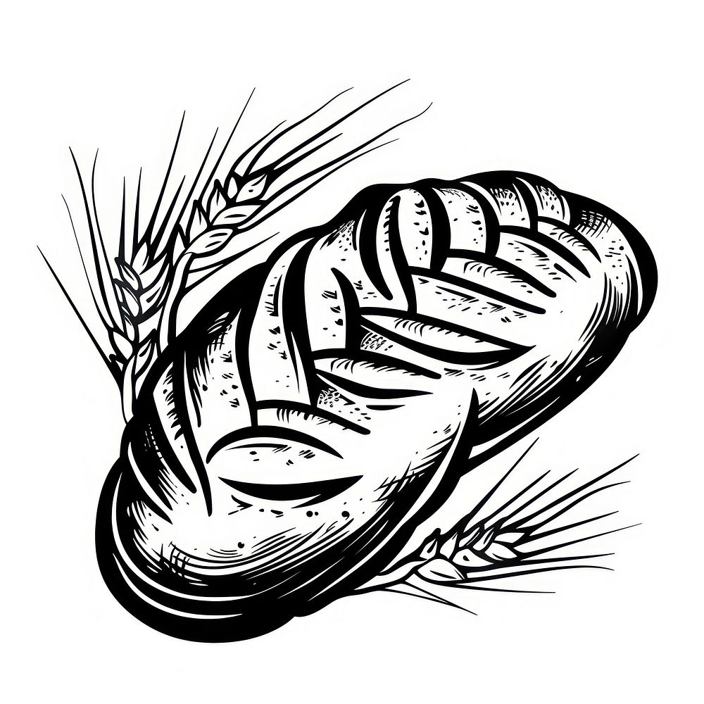 Bread tattoo flash illustration illustrated ammunition weaponry.