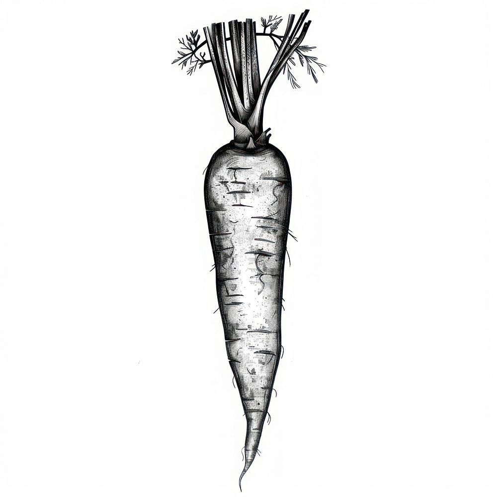 Carrot tattoo flash illustration vegetable weaponry produce.