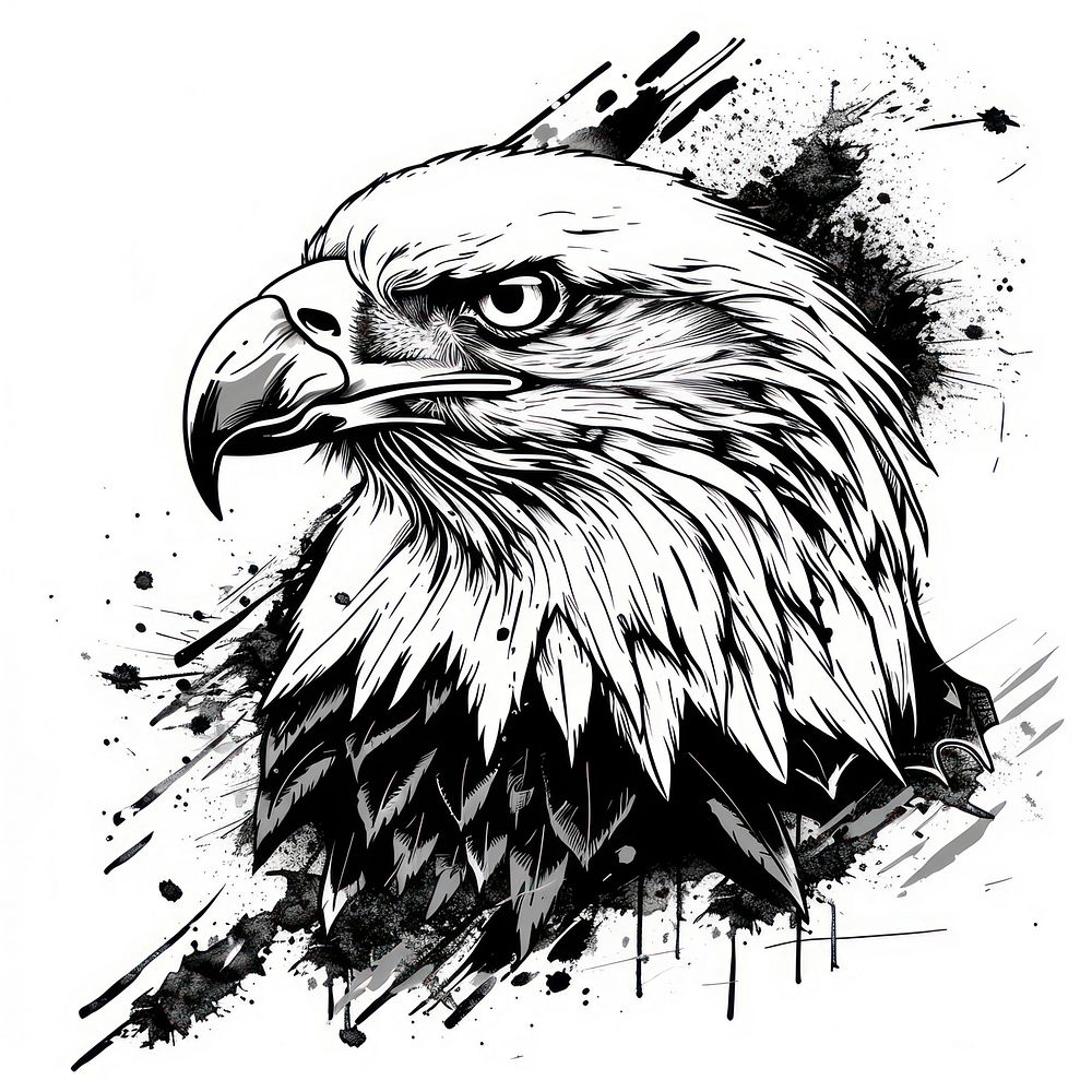 Eagle tattoo flash illustration illustrated drawing animal.