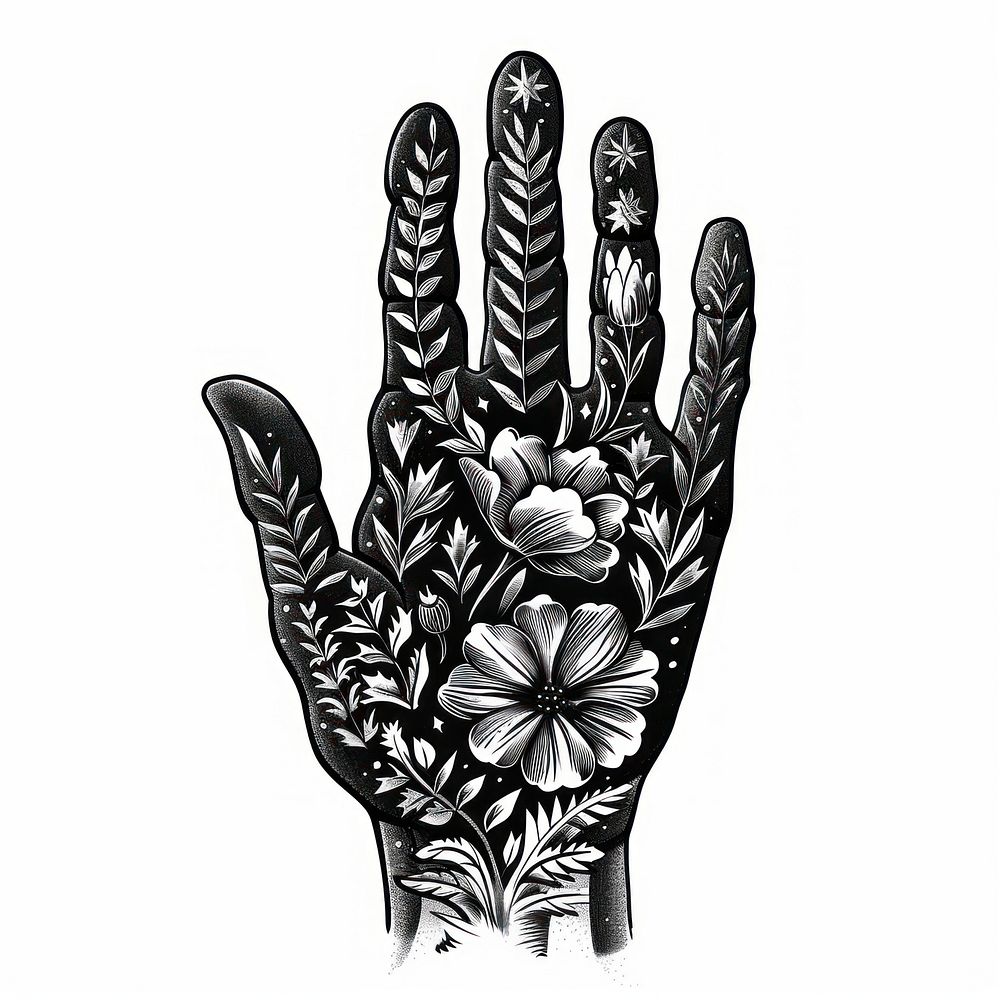 Hand tattoo flash illustration illustrated electronics clothing.