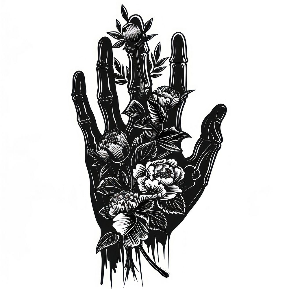 Hand tattoo flash illustration illustrated electronics graphics.