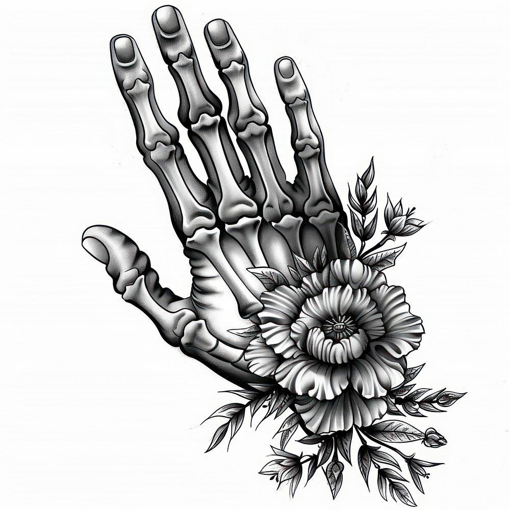 Hand tattoo flash illustration illustrated electronics hardware.