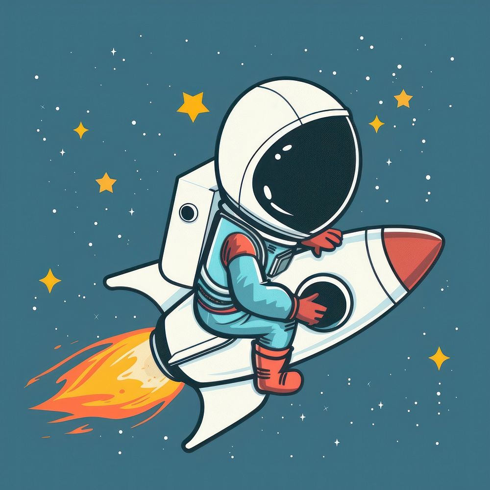 Illustration of astronaut art graphics outdoors.