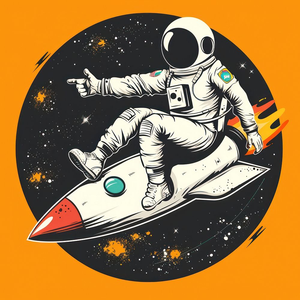 Illustration of astronaut transportation astronomy clothing.