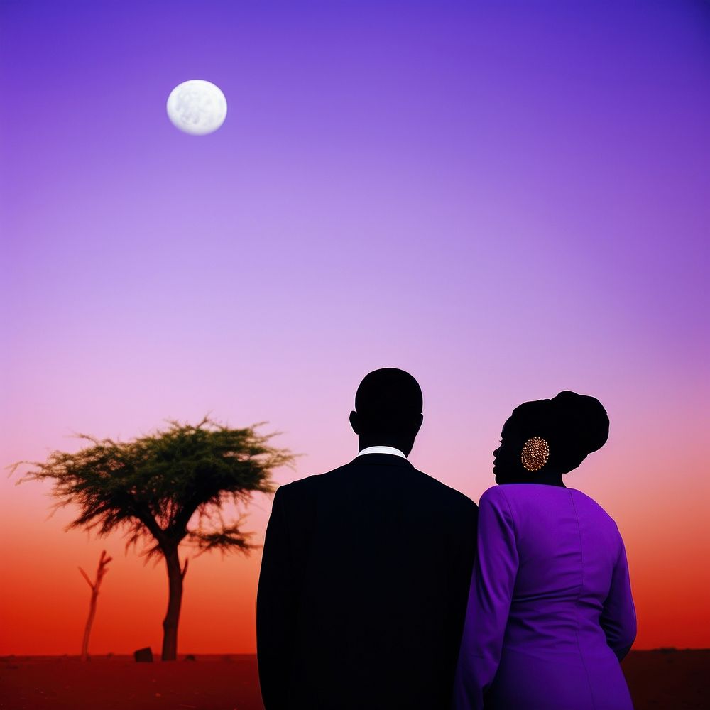 Photo of a African Wedding photography silhouette astronomy.