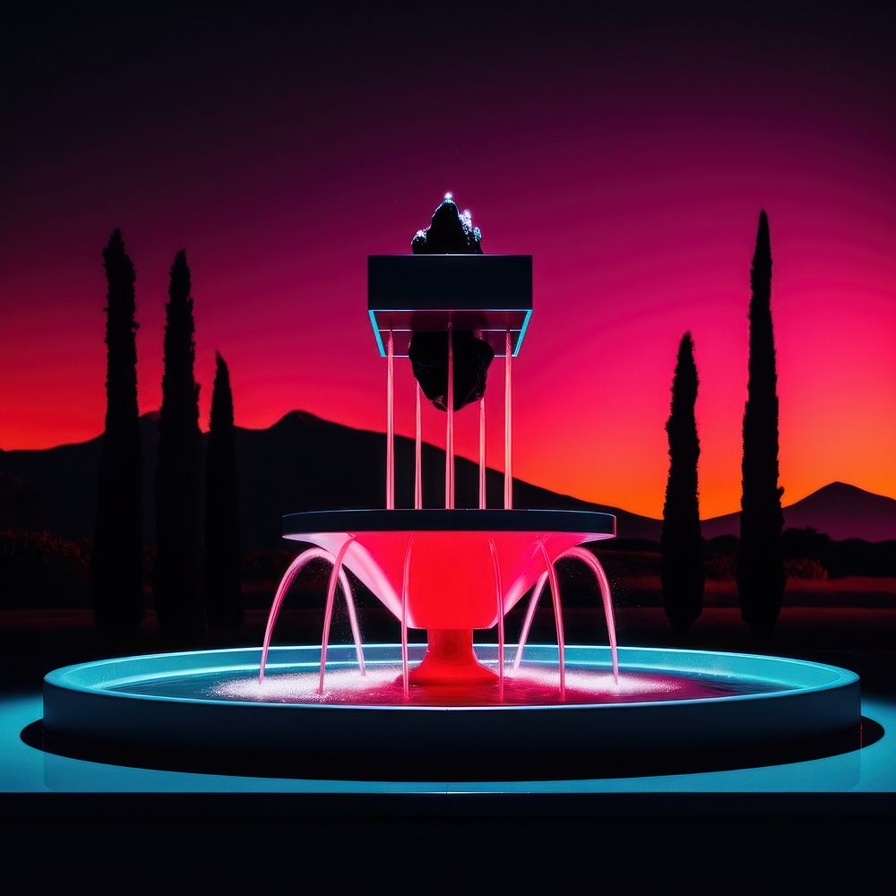 Photo of a fountain architecture lighting jacuzzi.