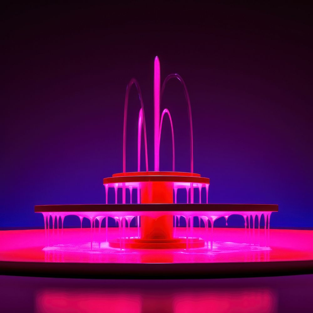 Photo of a fountain architecture jacuzzi purple.