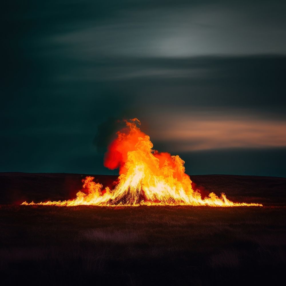 Photo of a fire outdoors bonfire nature.