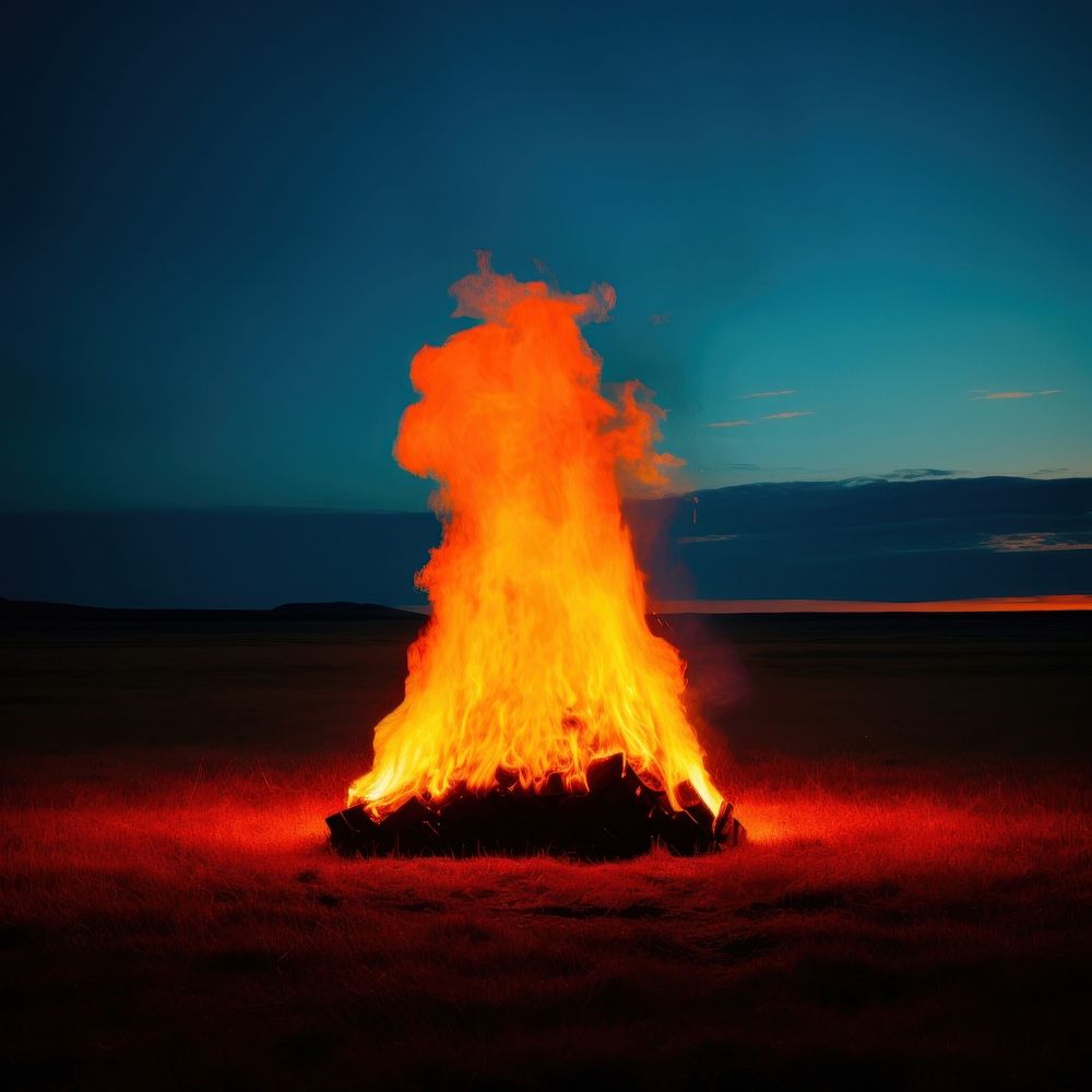 Photo of a fire mountain outdoors bonfire.