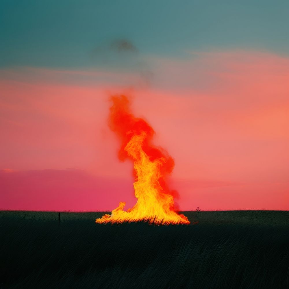 Photo of a fire mountain outdoors bonfire.
