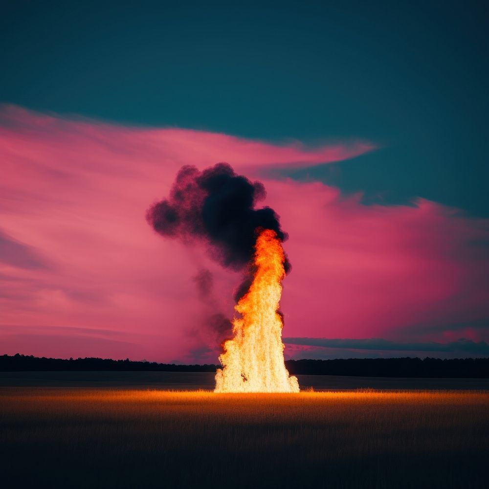 Photo of a fire explosion bonfire flame.