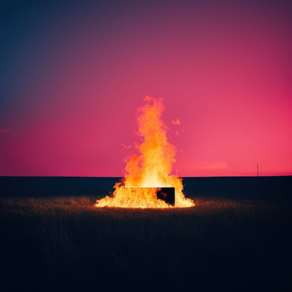 Photo of a fire fireplace outdoors bonfire.
