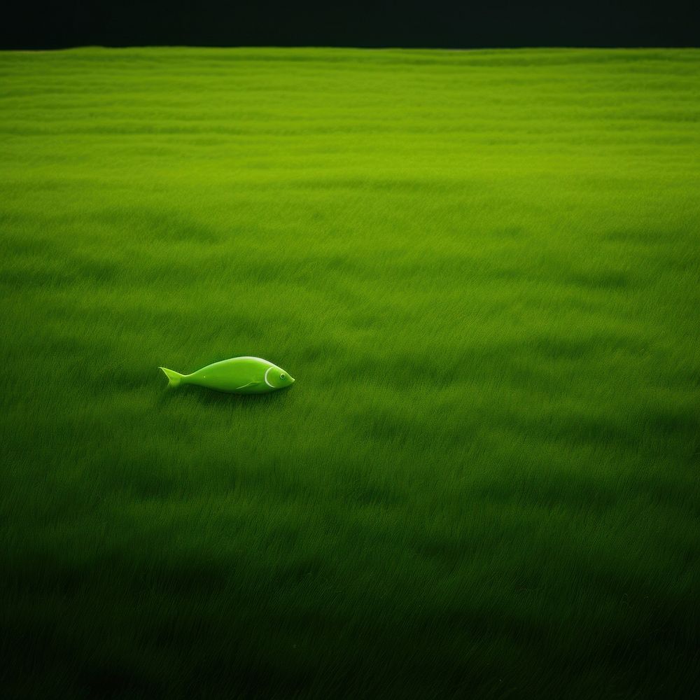 Photo of a fish green animal grass.
