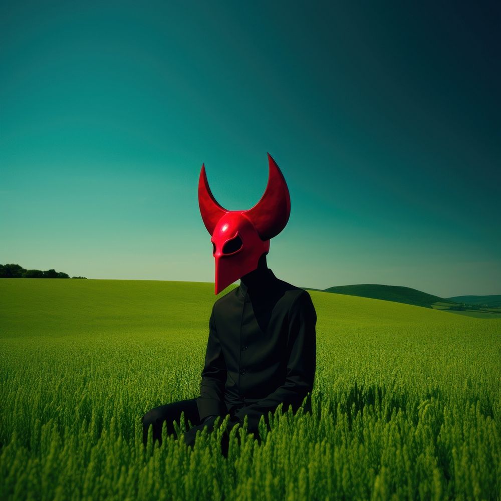 Photo of a satanic agriculture countryside scarecrow.