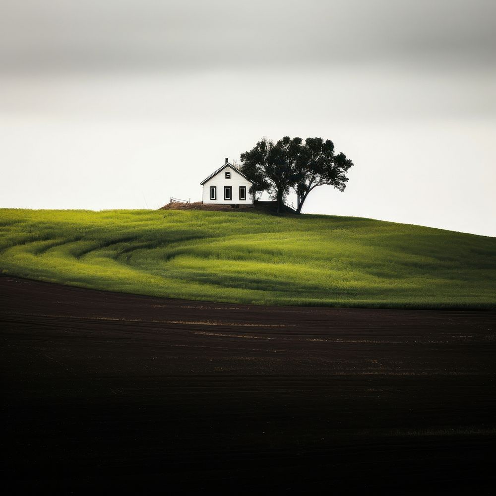 Photo of a spooky landscape ground countryside.