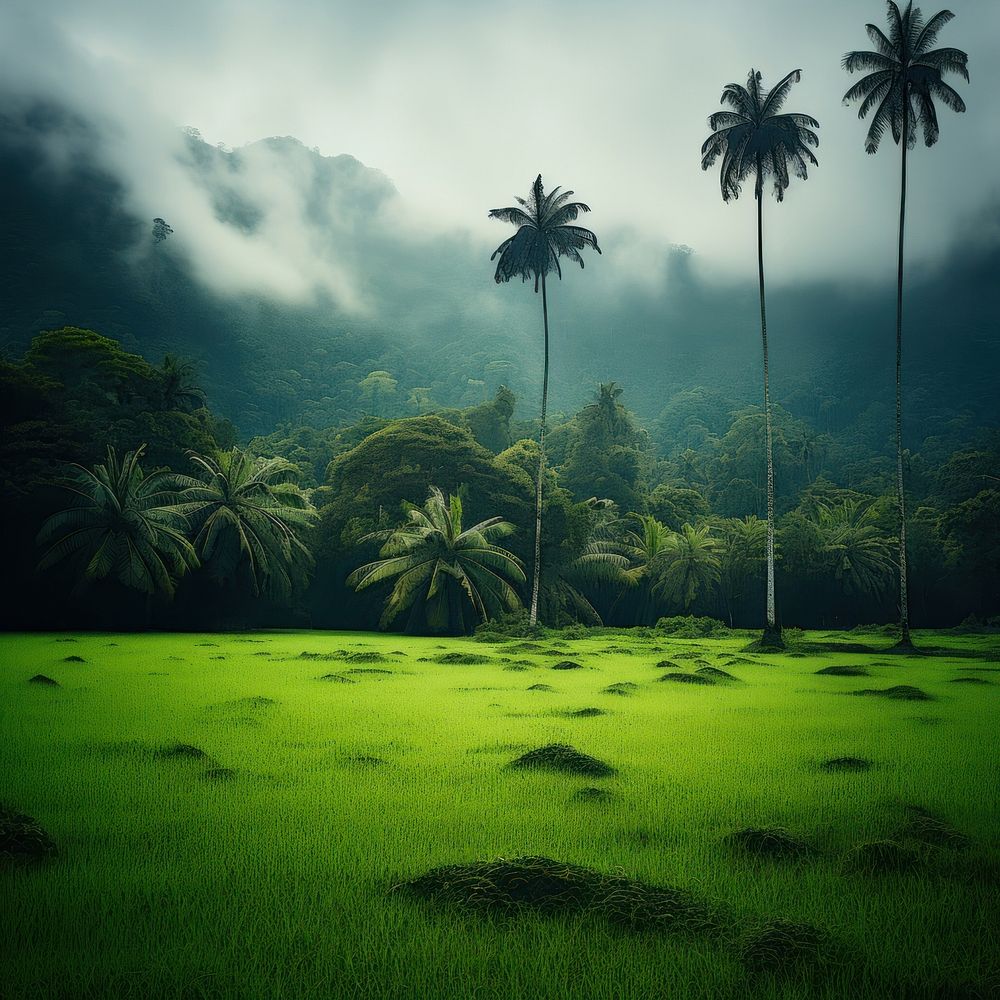 Photo of a Rainforest green land countryside.