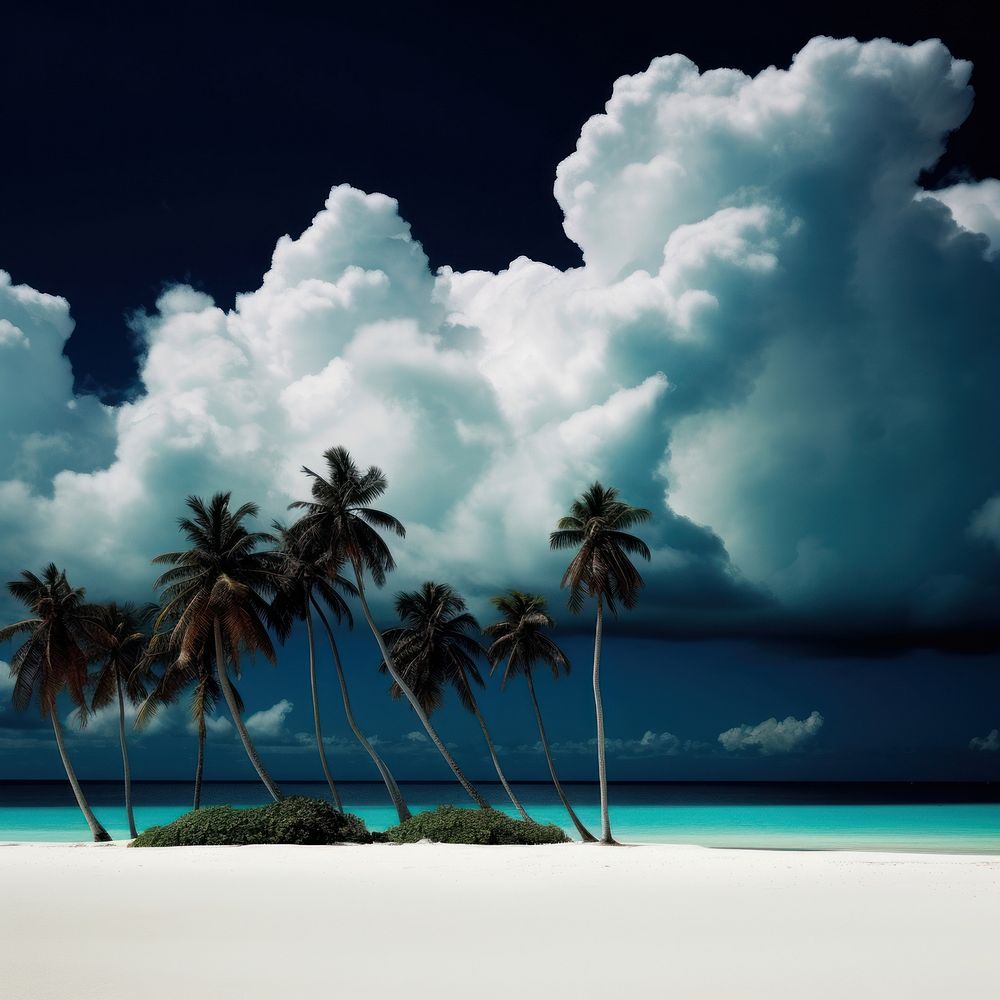 Tropical beach landscape tropical cloud.
