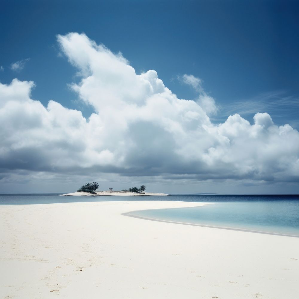 Tropical beach landscape sky shoreline.