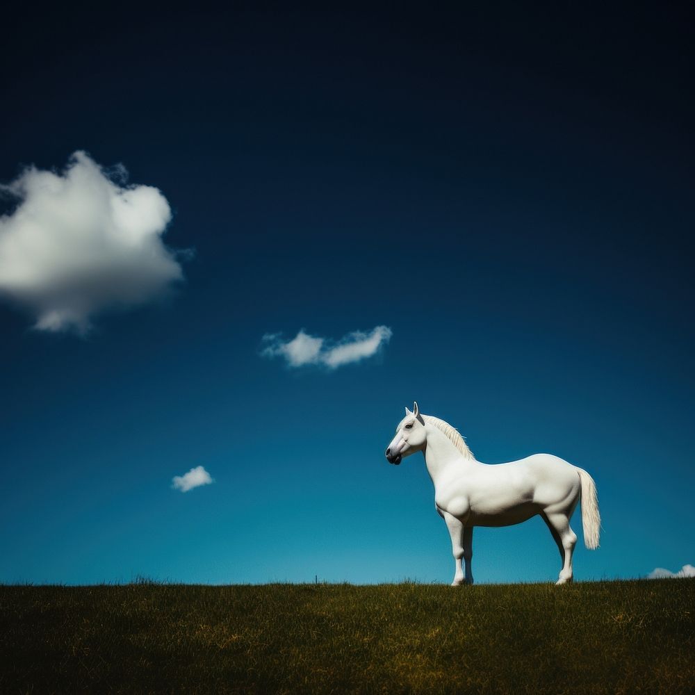 Photo of a Unicorn grassland stallion outdoors.