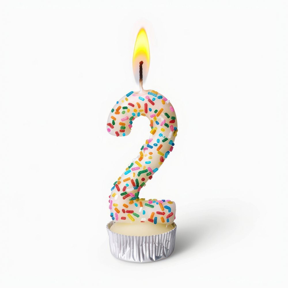 Photo of birthday candle number dessert symbol.