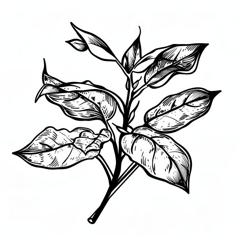 Plant tattoo flash illustration illustrated drawing sketch.