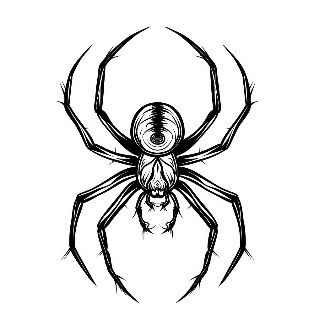 Spider tattoo flash illustration invertebrate illustrated arachnid.