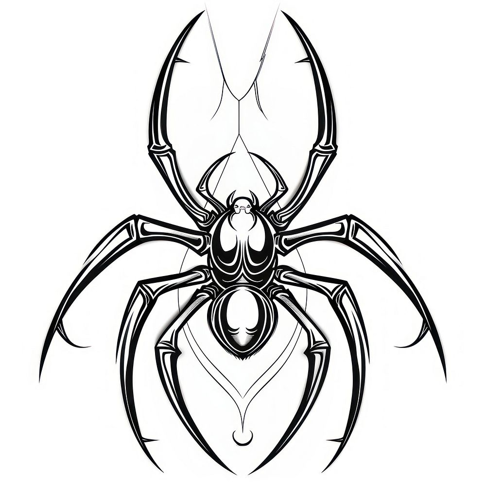 Spider tattoo flash illustration invertebrate chandelier arachnid.