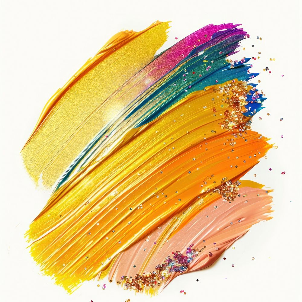Yellow brush strokes backgrounds paint white background.