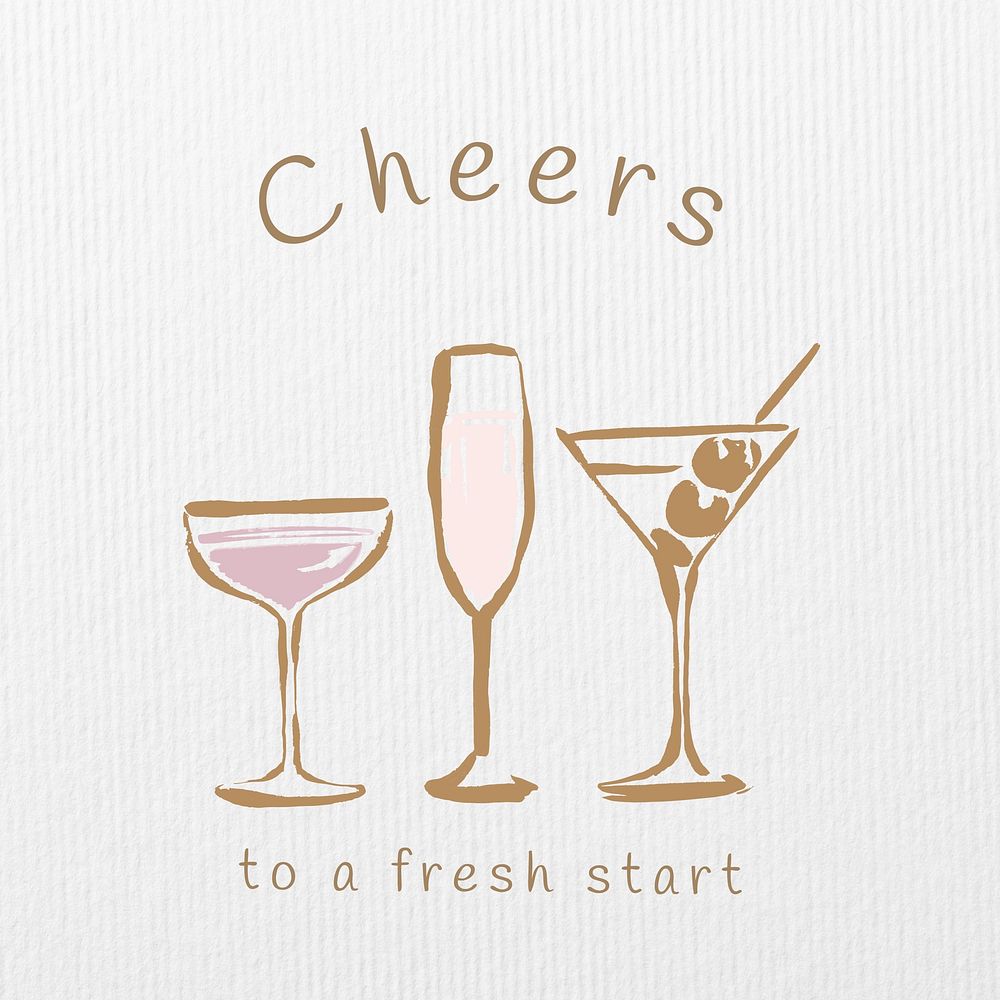 Cheers & fresh start quote post template