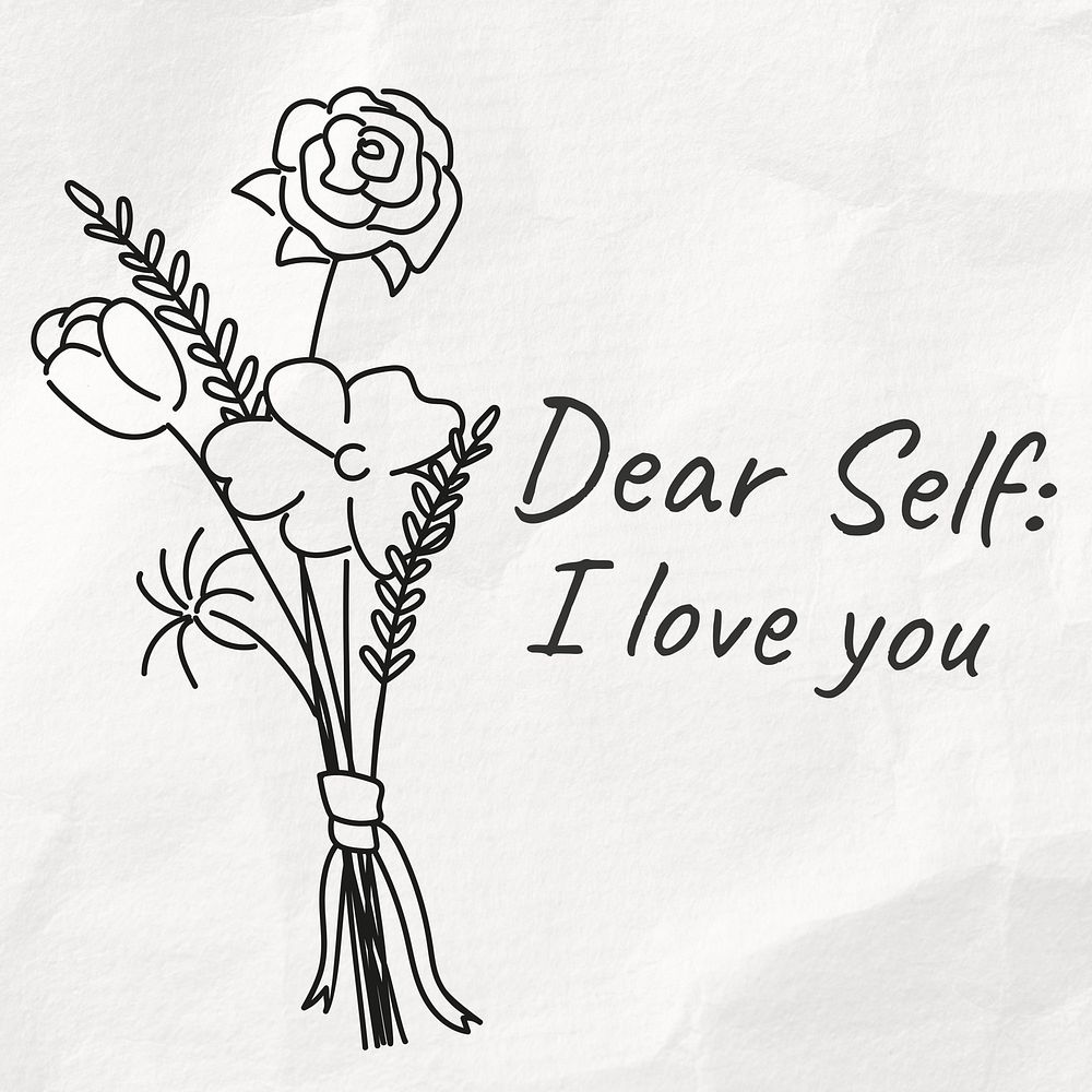 Self-love letter quote post template