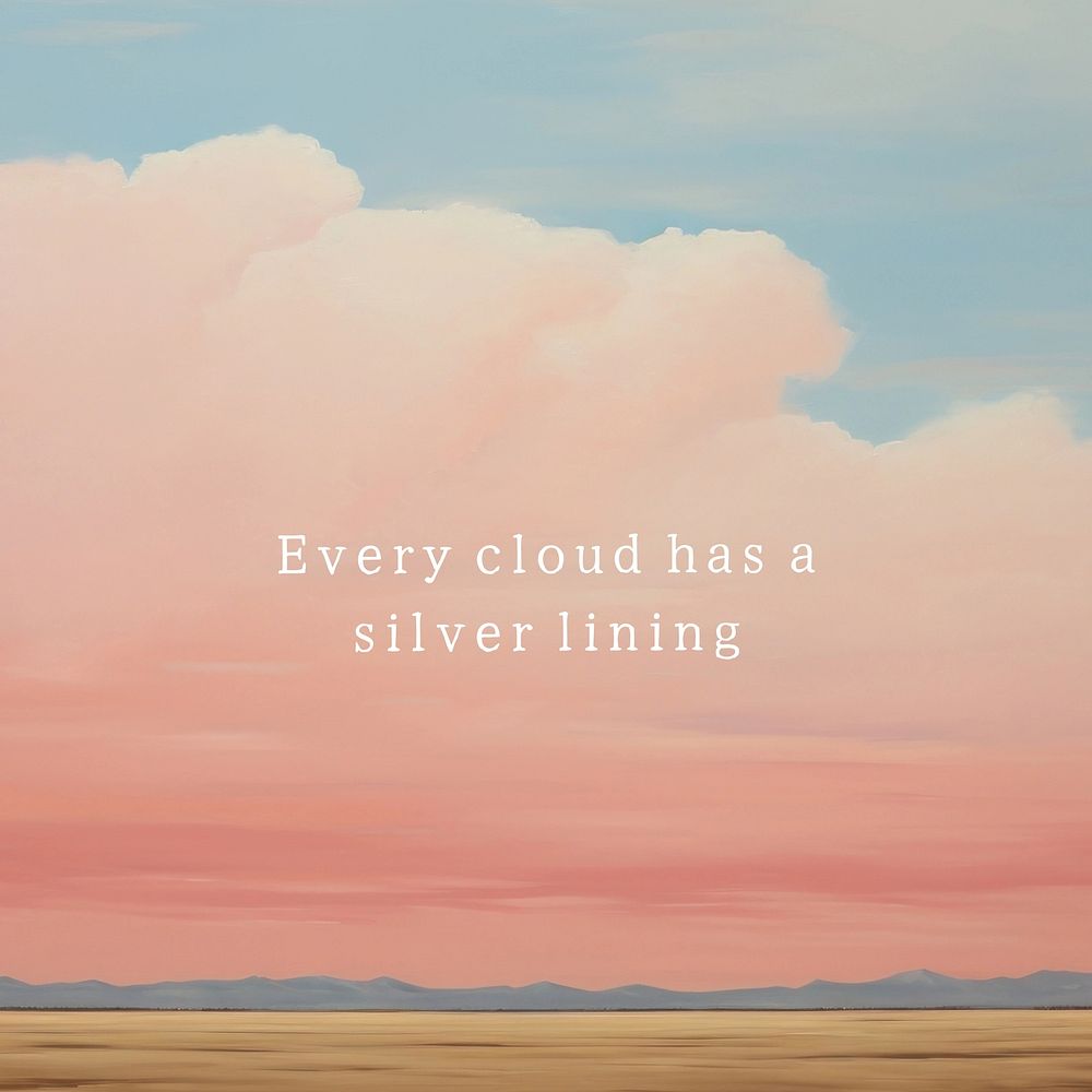 Silver lining quote Instagram post