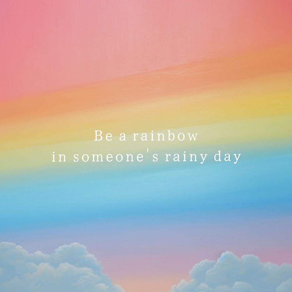 Rainbow quote Instagram post