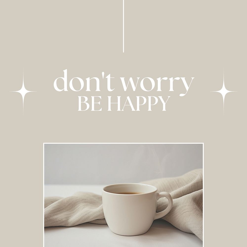 Be happy quote Facebook post template
