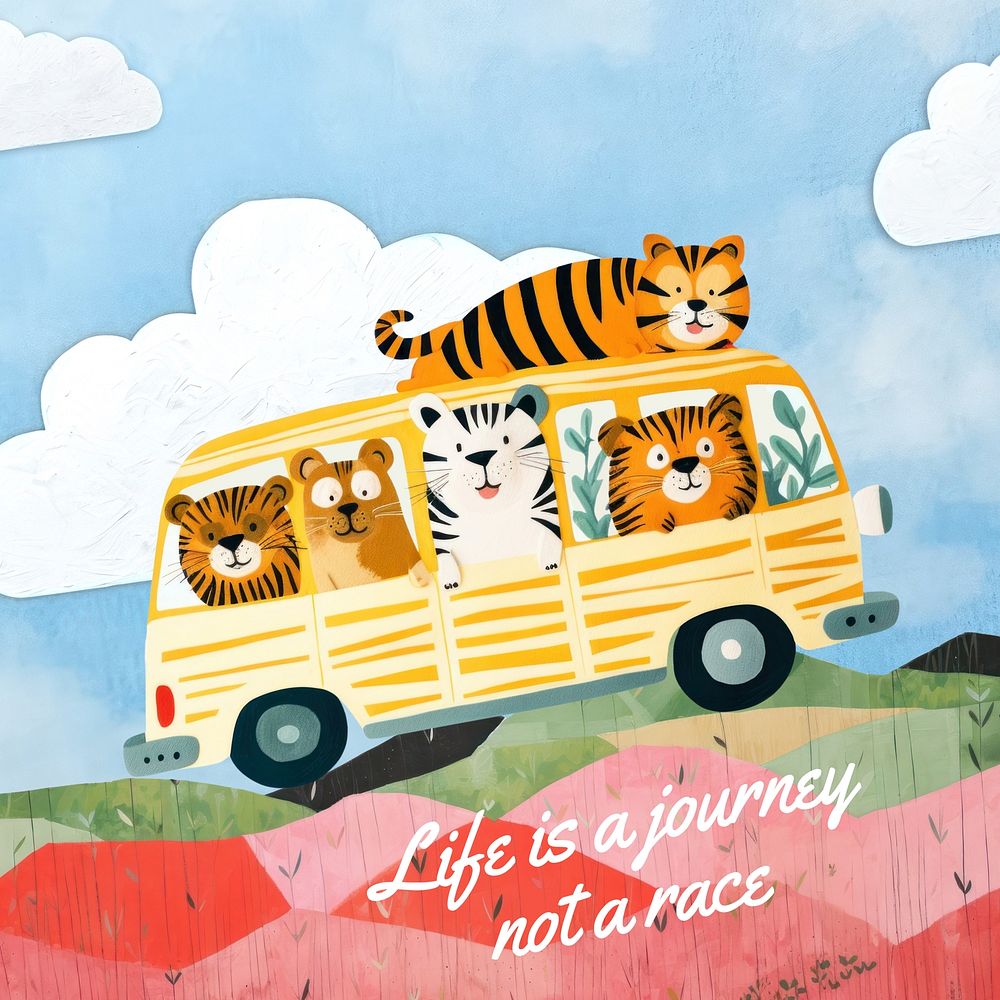 Life is a journey not a race Facebook post template
