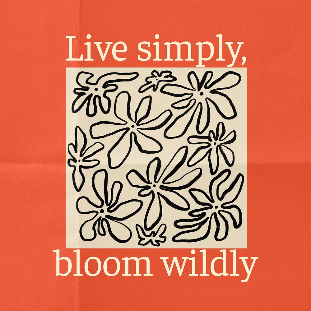 Live simply, bloom wildly Instagram post template
