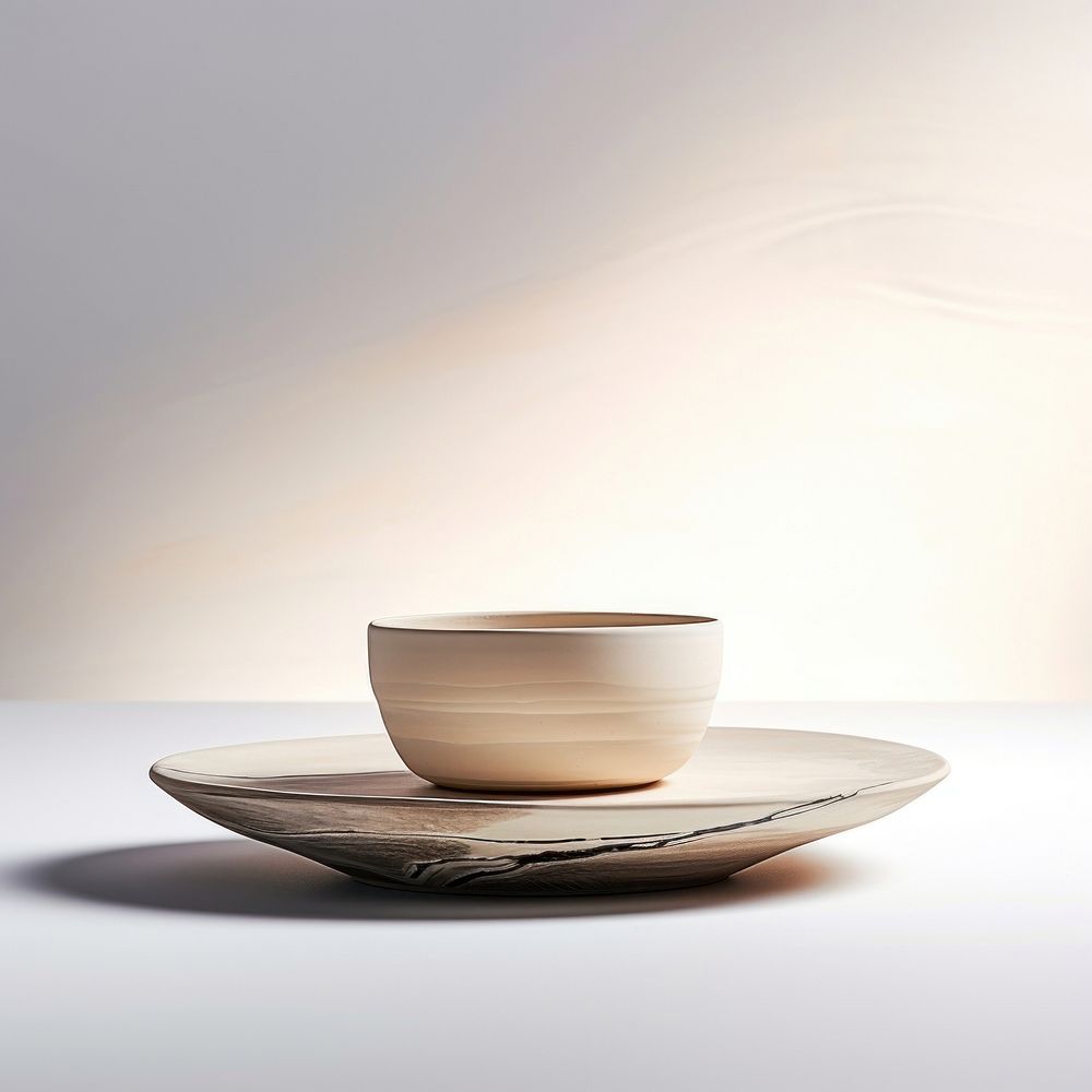 A minimal off-white dish porcelain pottery saucer.
