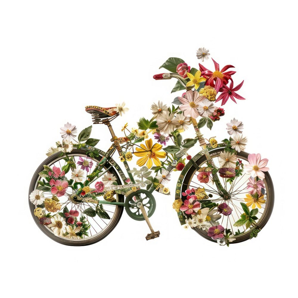 Flower Collage bicycle flower vehicle | Premium Photo Illustration ...