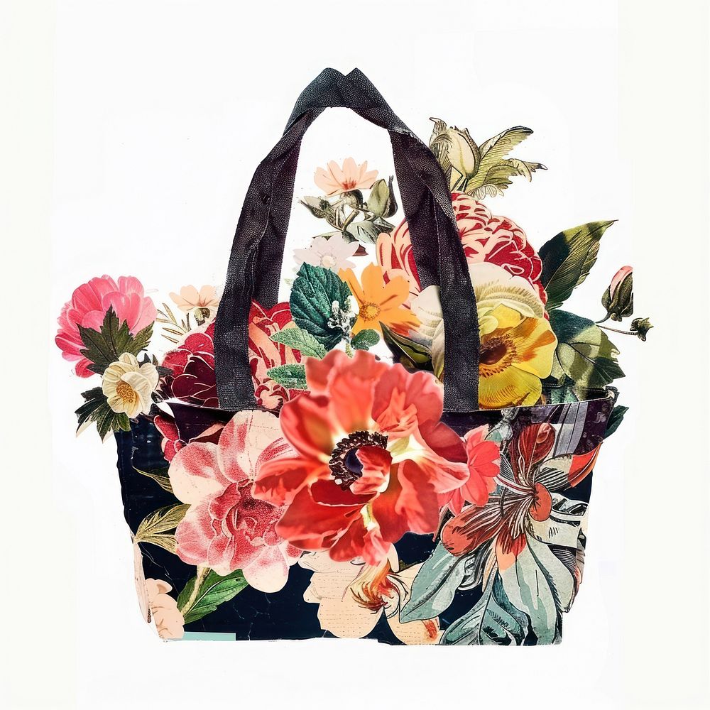 Flower Collage bag handbag pattern flower.