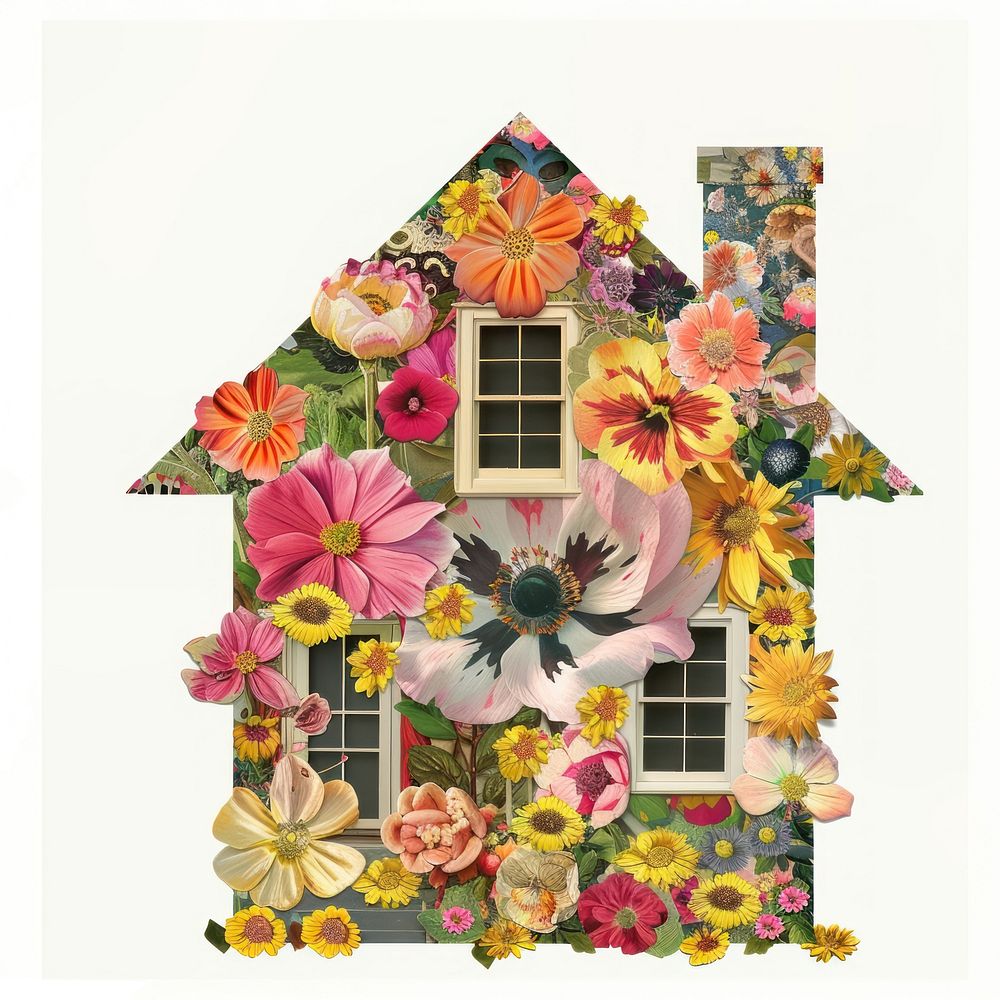 Flower Collage house collage flower pattern.