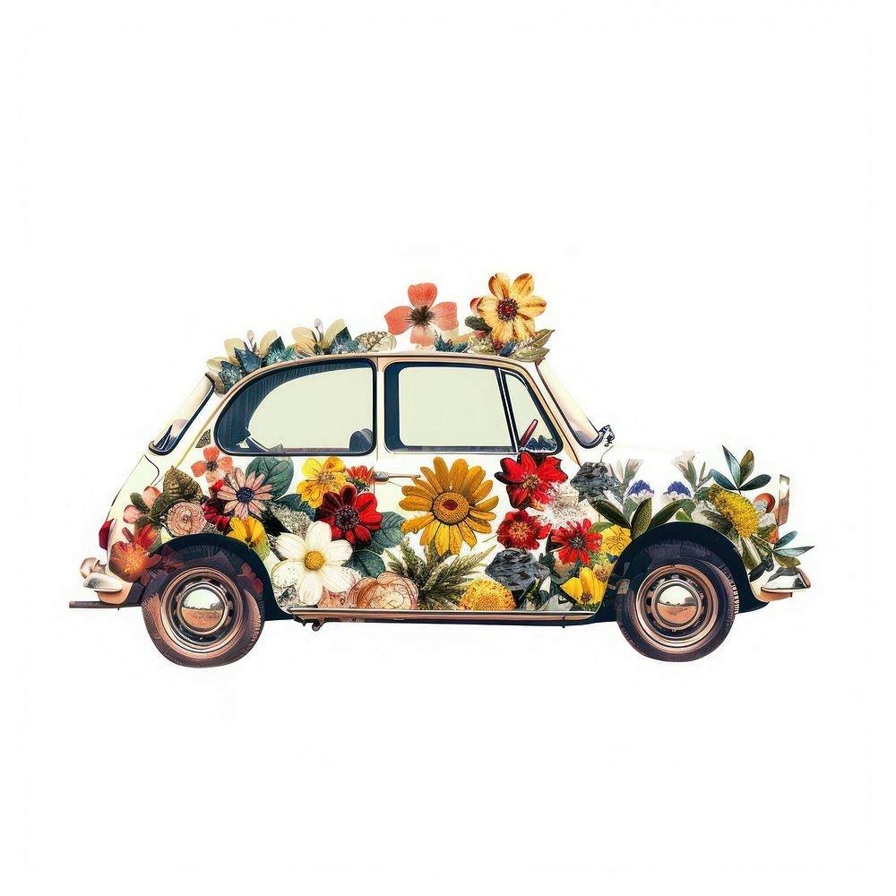 Flower Collage car flower vehicle pattern.