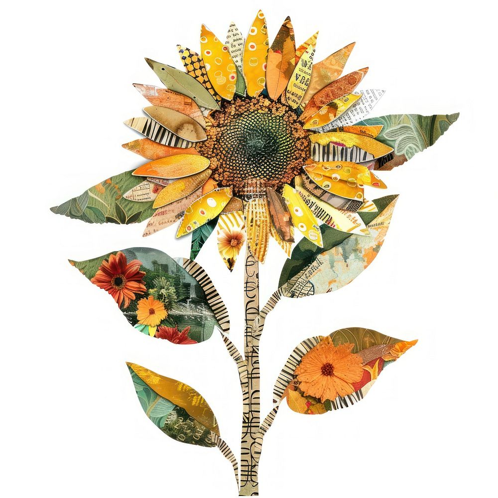 Flower Collage sumflower sunflower pattern | Premium Photo Illustration ...