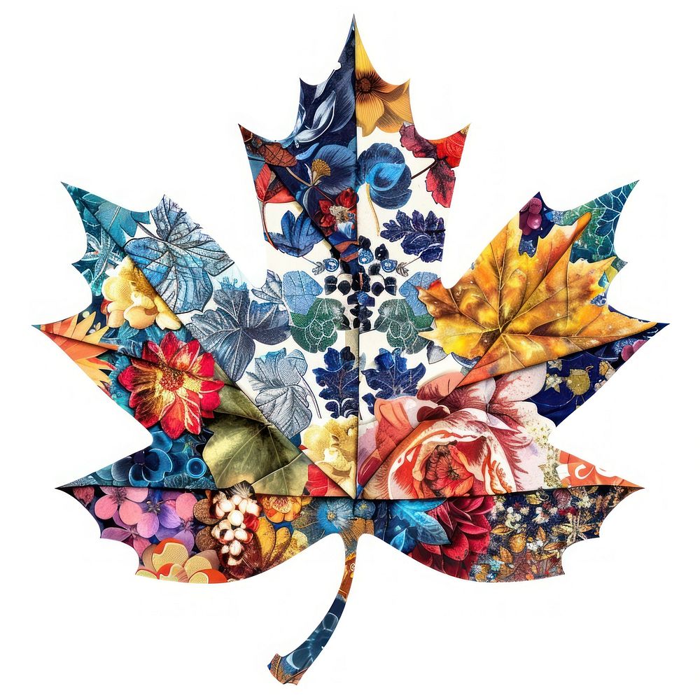 Flower Collage maple leaf pattern collage plant.