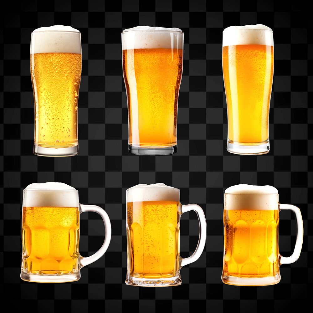 Craft beer design element set psd