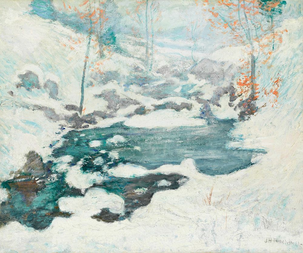 Icebound by John Henry Twachtman. Original public domain image from Art Institute of Chicago. Digitally enhanced by rawpixel.